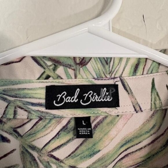 Bad Birdie Polo Shirt Mens Large Green Tropical Palm Golf Performance Stretch - Picture 3 of 8